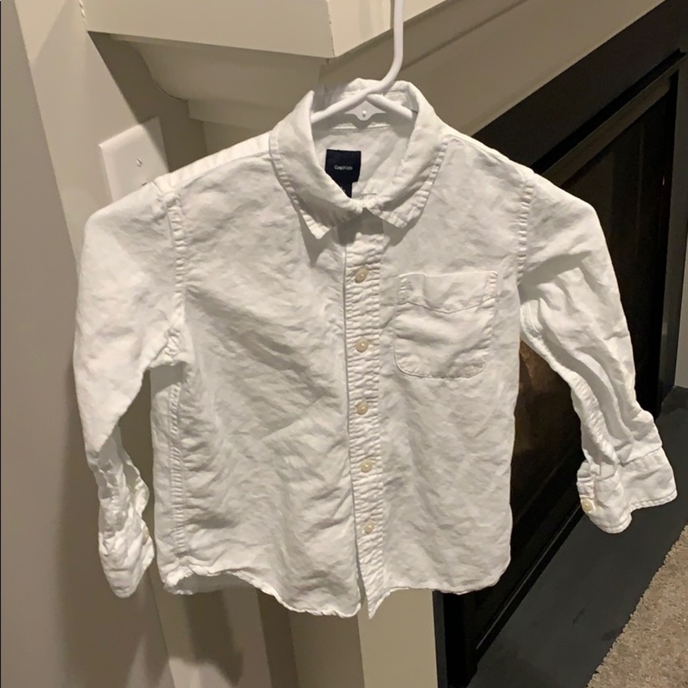 Gap Boys Size 6/7 White Linen Buttondown